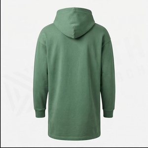 Sweat à capuche long et ample pour homme North Approach, en molleton vert uni, décontracté, avec poche avant - Product Image 2