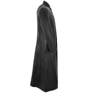 Manteau inspiré du film MATRIX RELOADED, 100% cuir Napa souple véritable, manteau long noir en cuir véritable pour homme - Product Image 2