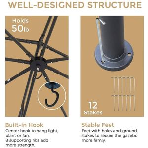 10*12 Ft Softtop in metallo Gazebo zanzariera parasole tende pesanti doppio tetto tettoia in acciaio zincato tenda per esterni per - Product Image 4