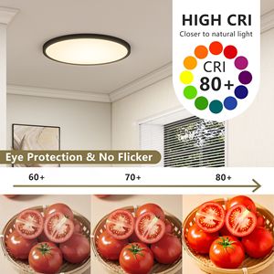Confezione da 4 Plafoniere LED a Incasso da 16 Pollici, 32 Watt, Dimmerabili, 5 Colori Selezionabili, Lampada a Basso Profilo, 3520LM, Nere - Product Image 6