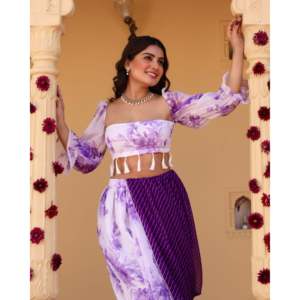 Robe Dhoti Bohème Florale Zaira Levender Taille XS Fabriquée en Tissu Chiffon - Product Image 1