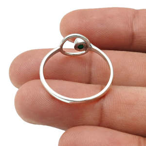 Natural Green Onyx Gemstone Bezel <b>Set</b> <b>Ring</b> 925 <b>Sterling</b> <b>Silver</b> Gemstone Jewelry Handmade Bohemian Style Jewelry For Girls - Product Image 4