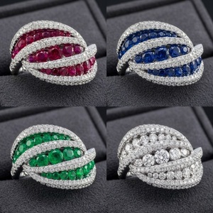 Bagues en or blanc massif 18 carats de haute qualité avec grappe de rubellites, design classique unique, pour femme, de la meilleure qualité - Product Image 5