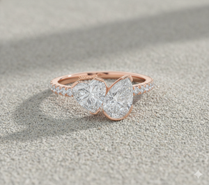 Bague en or Stonewels Toi Et Moi avec diamant de laboratoire certifié, sertie à griffes - Product Image 3