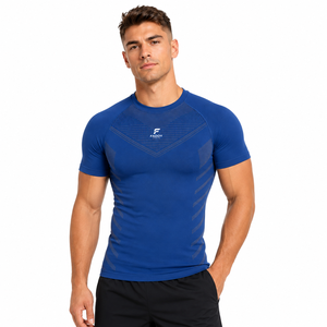 T-shirt de sport sans couture pour homme, séchage rapide, respirant, compression, fitness, course à pied, entraînement, vêtements de sport - Product Image 4