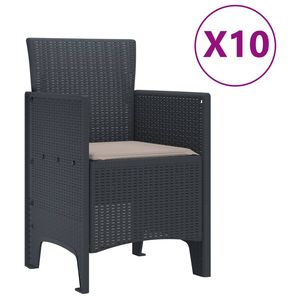 Juego de comedor de jardín de polipropileno antracita de 11 piezas - Product Image 5