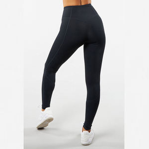 Solid <b>High</b> Waisted Yoga Leggings for Women-<b>High</b> Quality Customized Printing Quick Dry & Breathable Cotton Bamboo Fiber Leggings - Product Image 5