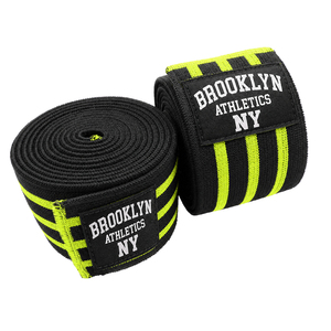 Custom Elastic Heavy-Duty Breathable Natural Rubber Professional Protection Unisex <b>Knee</b> Wraps for Weightlifting Fitness <b>Exercise</b> - Product Image 4