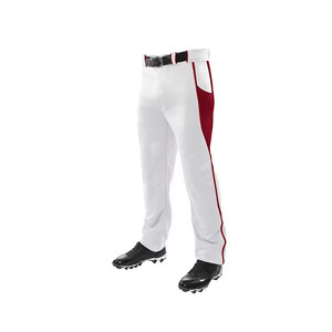 Uniforme de baseball pour homme, pantalon de baseball blanc avec panneau latéral rouge, polyester respirant, coupe régulière, toutes saisons - Product Image 4
