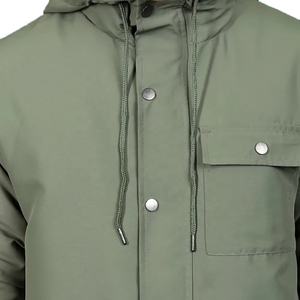 2025 Men's <b>Winter</b> Hip Hop Bomber Jacket with Turn-Down Hooded Collar and Zipper Closure OEM Service for Pattern Decoration - Product Image 5