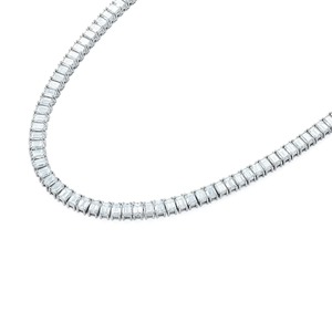 Collier tennis en or blanc 18 carats |   Chaîne de diamants de luxe taille émeraude avec certification IGI |   Roy Diamond Élégant Continu - Product Image 3