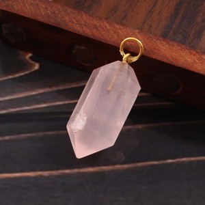Colgante de Plata de Ley 925, piedra preciosa de cuarzo rosa, ajuste de bisel chapado en oro rodio, collar hecho a mano para mujer, joyería fina a granel - Product Image 3
