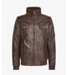 Veste d'hiver pour homme de haute qualité, personnalisée avec des lettres en relief, style varsity, veste bomber en cuir véritable - Product Image 3