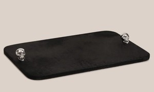 Elegante bandeja rústica para servir, sofisticada bandeja plateada, accesorio decorativo con estilo, bandeja central decorativa, accesorio ornamental para el hogar - Product Image 5