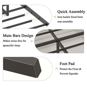 Base letto in legno facile da montare, matrimoniale, con contenitore e 2 porte USB, silenziosa e senza bisogno di rete a molle - Product Image 6
