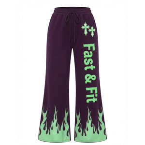 Pantalon de survêtement évasé pour femme, nouvelle collection 2027, haute qualité, couleur personnalisable, satin, hiver, en promotion - Product Image 4