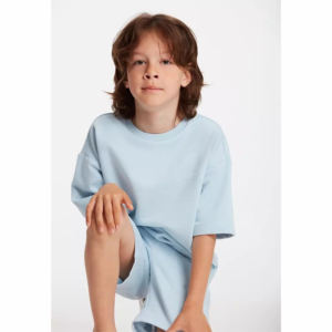 Conjunto de Ropa de Verano para Bebé, Color Sólido, Conjunto de Dos Piezas de Camiseta de Manga Corta y Pantalones Cortos para Niño, Conjunto de Algodón para Bebé - Product Image 2