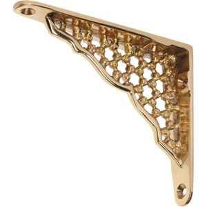 Antique Finish Brass <b>Shelf</b> Support <b>Bracket</b> Heavy Duty Decorative Triangle Wall Mount Holder for Wooden <b>Floating</b> <b>Shelves</b> - Product Image 6