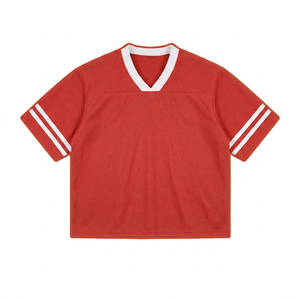 Top Corto de Malla con Estampado Verde Dorado Brillante y Pedrería Premium para Mujer, Estilo Jersey de Fútbol Americano, Moda OEM 2026 - Product Image 4