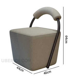 AVENYA Square <b>Chair</b> with Curved Handle Backrest <b>Modern</b> Minimalist Design for <b>Living</b> <b>Room</b> Cafe & Vanity Use - Product Image 1
