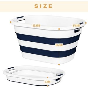 Cesto per Bucato Pieghevole in Plastica da 43L (11,5 Galloni), Contenitore di Stoccaggio Pop-up Pieghevole, Cesto per Biancheria di Grande Capacità - Product Image 4