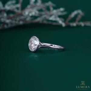 Anillo Solitario de Lujo con Corte Brillante, Chapado en Oro Blanco de 18K, con Diamante Cultivado en Laboratorio con Certificación IGI, Anillo de Compromiso para Mujer, Anillo de Boda - Product Image 4