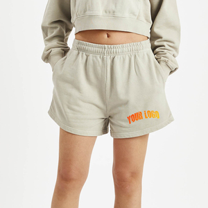 Pantalones Cortos Deportivos Casuales para Mujer, Estilo Streetwear, Personalizados, 100% Algodón, 240 GSM, Transpirables, de Secado Rápido, con Botones, para Gimnasio y Running - Product Image 1