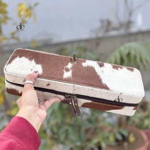 Cowhide Leather Heat Resistant Leather Hair Straightener Curling Iron Cases High Quality Perfect Organizer for Hair Tools - Product Image 5