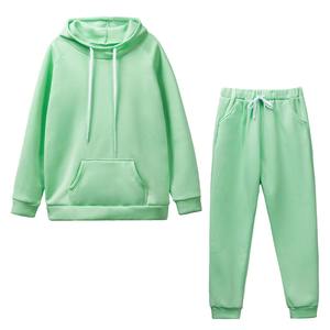 New Customized 100% Cotton Fleece Tracksuit 2 Pieces Set Pullover Hoodies <b>Pants</b> Sport Suit Winter Warm Sweatshirt Suit For Men - Product Image 6