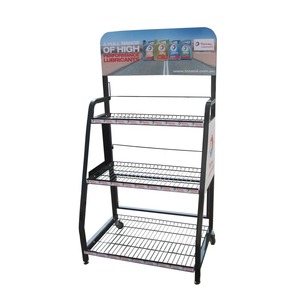 Heavy Duty Casual <b>Wire</b> Basket Display <b>Rack</b> with Easy Assembly 3 <b>Shelves</b> Self-adhesive Installation for Indoor Retail Storage - Product Image 2