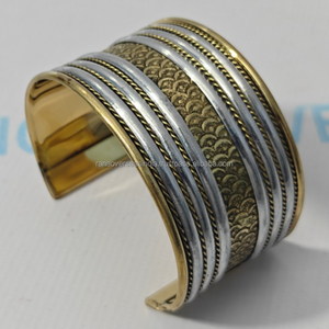 Designer Modern Brass Open Cuff <b>Adjustable</b> Bangle <b>Bracelet</b> with Metal Handicraft for Women Girls Eco-Friendly Baptism Gift - Product Image 2