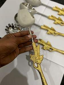 Cuillère en laiton de designer haut de gamme, accessoires de cuisine, ensemble de couverts de luxe en laiton, fourchette, produit en promotion, fabriqué en Inde - Product Image 4