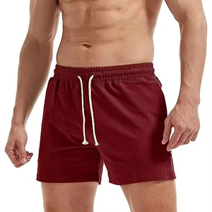 Shorts pour hommes de couleur unie, coupe ajustée, athlétiques, décontractés, avec cordon de serrage, taille élastique, pour l'été, la gym, la course à pied, doux et confortables pour un usage quotidien - Product Image 1