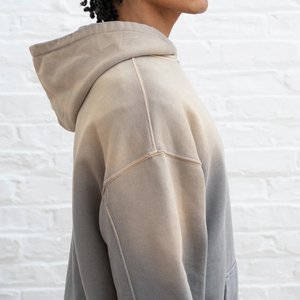 Wholesale Winter Basics Cotton Blended Fleece <b>Pullover</b> <b>Men</b> Hoodie Vintage Style Custom Logo Sun Faded Hoodies For <b>Men</b> - Product Image 2