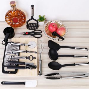 23pcs Stainless Steel Nylon Kitchen Utensil Set Heat Resistant Cooking Tool Kit with Grater Scraper Tongs Whisk Can Bottle - Product Image 5