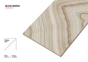 ANNEXY INTERNATIONAL Carreaux de porcelaine adhésifs brillants 600x1200mm Texture Pierre Antibactériens Résistants à l'usure pour Villa - Product Image 5