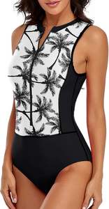 Traje de Baño de Una Pieza de Secado Rápido para Mujer, Traje de Baño sin Mangas de Alta Elasticidad, Ropa Casual para Natación y Surf - Product Image 4