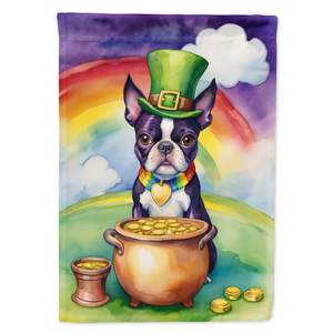 เซนต์แพทริกส์เดย์บอสตันเทอร์เรียร์ธงประดับสวนหลากสีสำหรับตกแต่งลานบ้านงานศิลปะเตียงดอกไม้สำหรับตกแต่งกล่องจดหมาย - Product Image 1