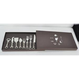 Cubiertos metálicos aptos para contacto con alimentos, juego de cuchillos para queso, en caja de regalo de lujo, estilo bocado de caballo, cubiertos plateados para decoración de mesa de fiesta. - Product Image 1