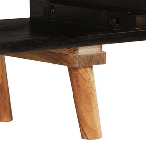 Meuble TV en bois de manguier brut naturel et noir avec bois d'acacia massif, élégant et durable - Product Image 6