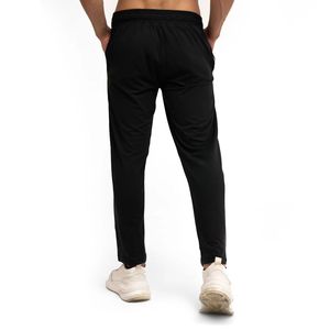 Pantalon de jogging décontracté en coton noir pour homme, taille haute élastique avec cordon de serrage, séchage rapide, coupe droite, vente en gros - Product Image 6