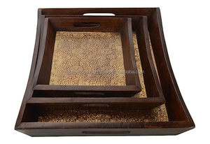 Bandeja de madera de Acacia para servir bodas, Decoración de cumpleaños, platos de madera, bandeja de madera rectangular, Falak World Export - Product Image 3