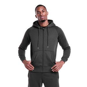 Sweat à capuche zippé intégral pour homme, 100 % coton, brodé, respirant, impression personnalisée, imperméable, coupe-vent, polaire épaisse - Product Image 5