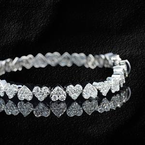 Unisex Silver Plated Tennis Bracelet with Princess Cut Moissanite Channel Setting Trendy Design GRA Certified for Wedding <b>Gifts</b> - Product Image 1
