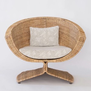 Chaise de méditation en rotin naturel faite à la main, chaises confortables de haute qualité avec dossier pour le yoga - Product Image 4