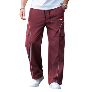 Pantalon cargo décontracté pour homme, coupe ample, design de panneaux personnalisés, durable, confortable, pour un style décontracté. - Product Image 4
