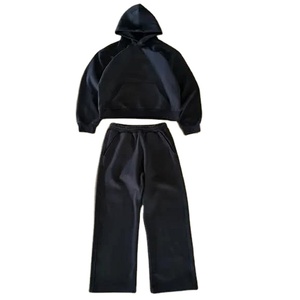 Conjunto de Sudadera y Pantalones Deportivos Casuales de Invierno de Alta Calidad Personalizados, 100% Algodón, Felpa Transpirable, Sudadera con Capucha para Hombre, Corte Holgado - Product Image 1