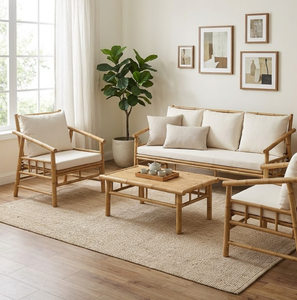 Best Selling Bamboo Sofa <b>Set</b> with Coffee Table Outdoor Rustic Garden Furniture Bamboo <b>Chairs</b> and Table Made in Vietnam - Product Image 2