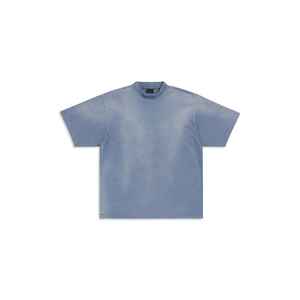 CUSTOM <b>Tshirt</b> for Man Distressed Boxy Mock Neck Custom <b>Tshirts</b> Blank Heavyweight Crew T Shirt - Product Image 1