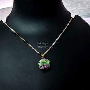 Pendentif Fleur en Zoisite Rubis AAA, Collier en Pierre Précieuse Sculptée, Pendentif Fleur en Zoisite Rubis Naturel pour la Fabrication de Bijoux pour Femmes, Vente en Gros - Product Image 4